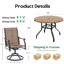 Ensemble repas d'extérieur 5 pièces avec chaises pivotantes 360 ° et table ronde 5 pièces-1980311432-1980311433