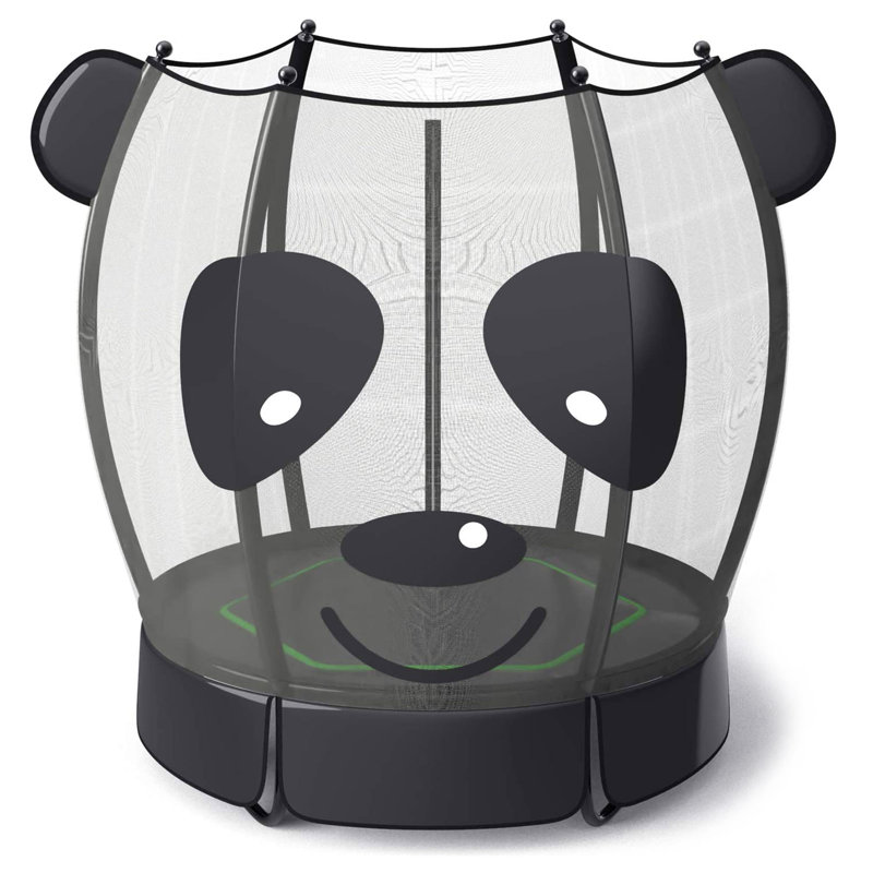Trampoline de jardin rond 2,52 pi avec enceinte de sécurité Panda