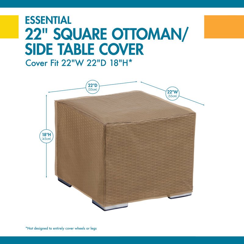 Housse de table carrée pour terrasse repose-pieds/latérale