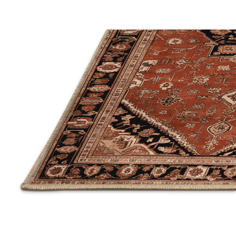 Tapis brun lavable à la machine, Rectangle de 5 pi x 8 pi