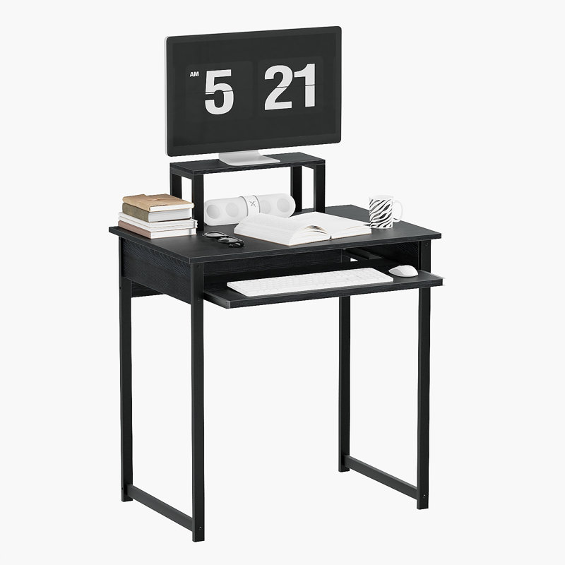 Bureau d'ordinateur 75 cm (29,5 po) pour petits espaces, bureau moderne pour la maison ou le bureau à domicile, support pour écran et plateau pour clavier