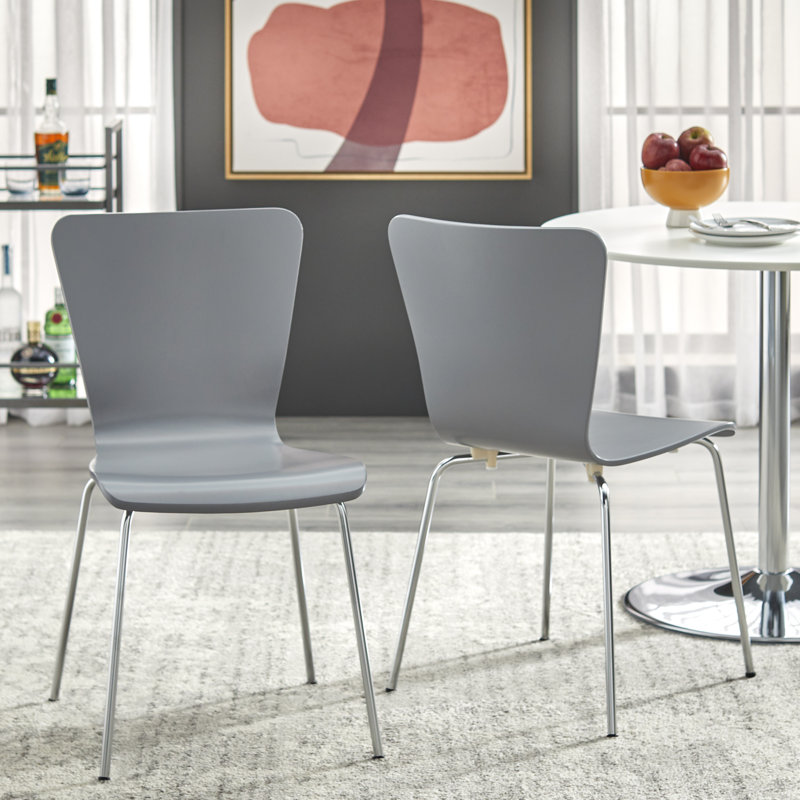 Deantrei 18.25'' H Stacking Side Chair, Charcoal