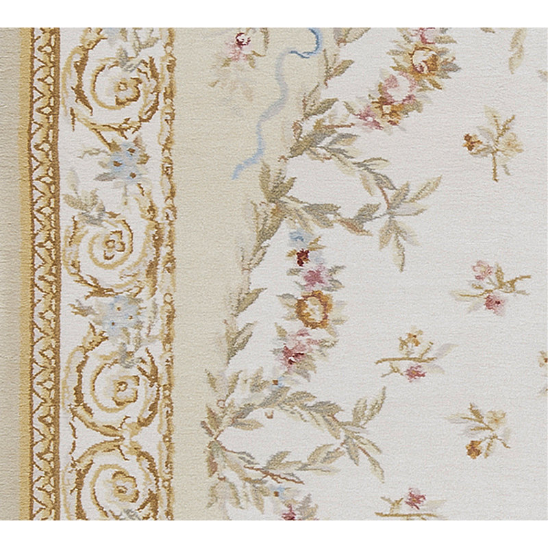 Tapis ivoire et crème noué à la main de haute qualité