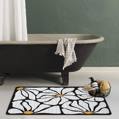27x16" Floral Non-slip Bath Mat
