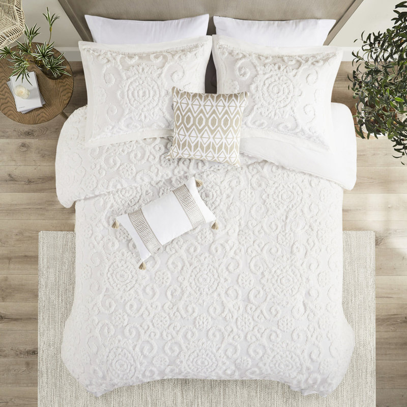 , 100% coton, 3 décorations en chenille, surdimensionnées et élégantes, comprend 2 taies décoratives, taille en coton avec ornement, rembourrage, chaud,