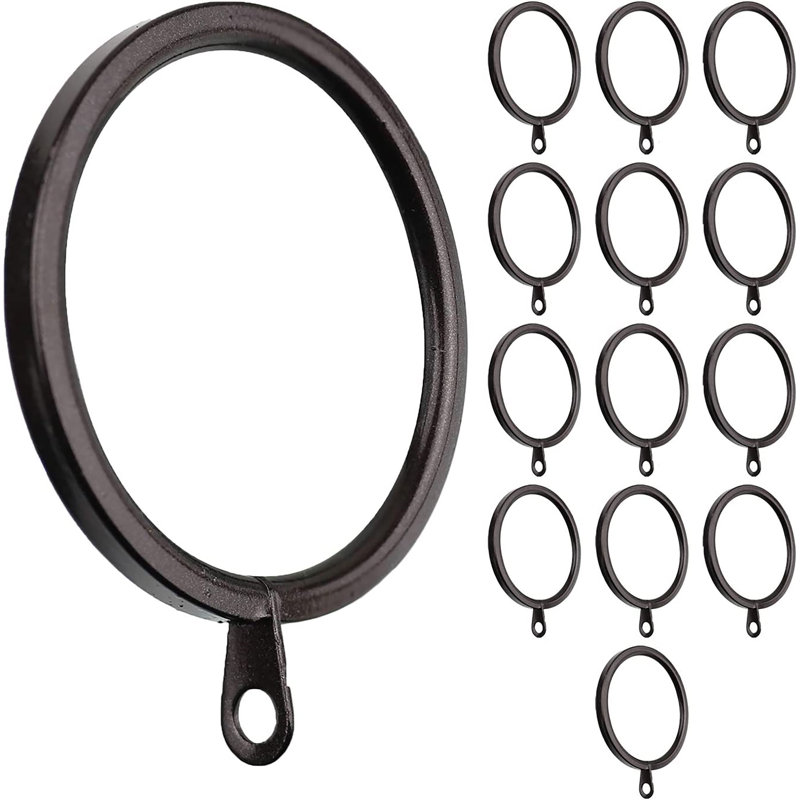 Anneaux de rideau plats en métal 14 pouces avec œillets Meriville, 1.5", Bronze frotté à l'huile
