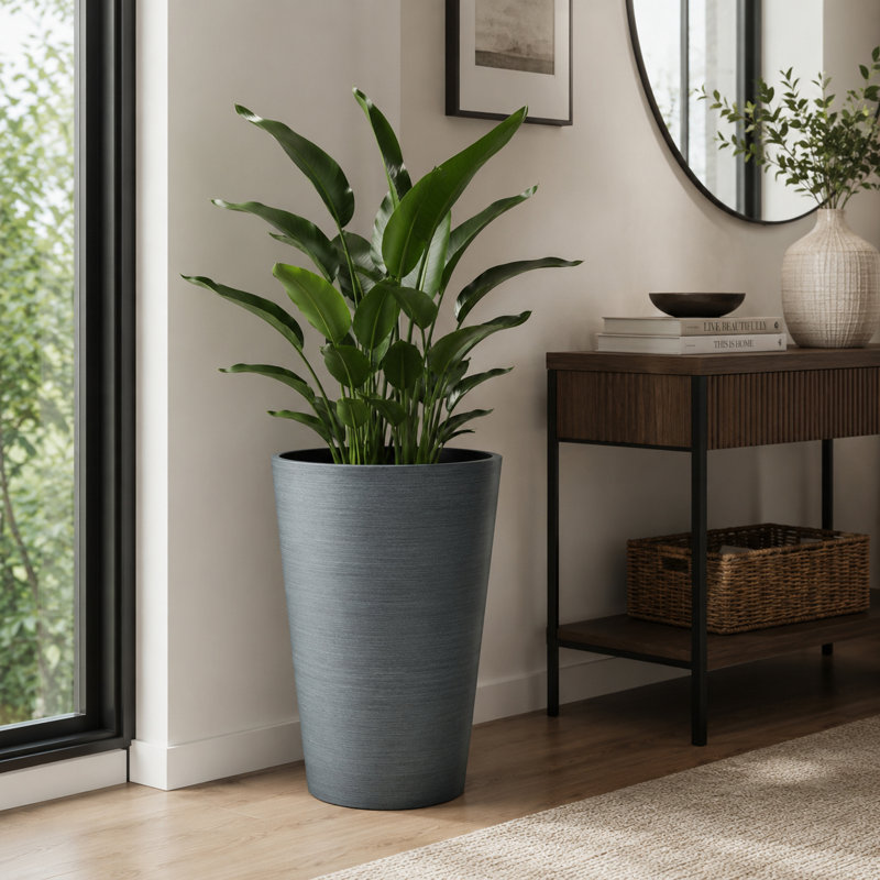 Grand pot à fleurs Miley, Gris anthracite, H 24 po x l 16 po x P 16 po