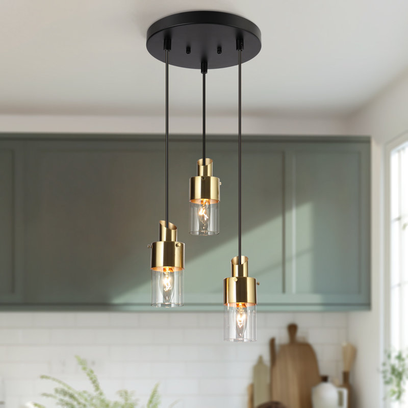 Luminaire suspendu cylindrique moderne à 3 lumières Izella