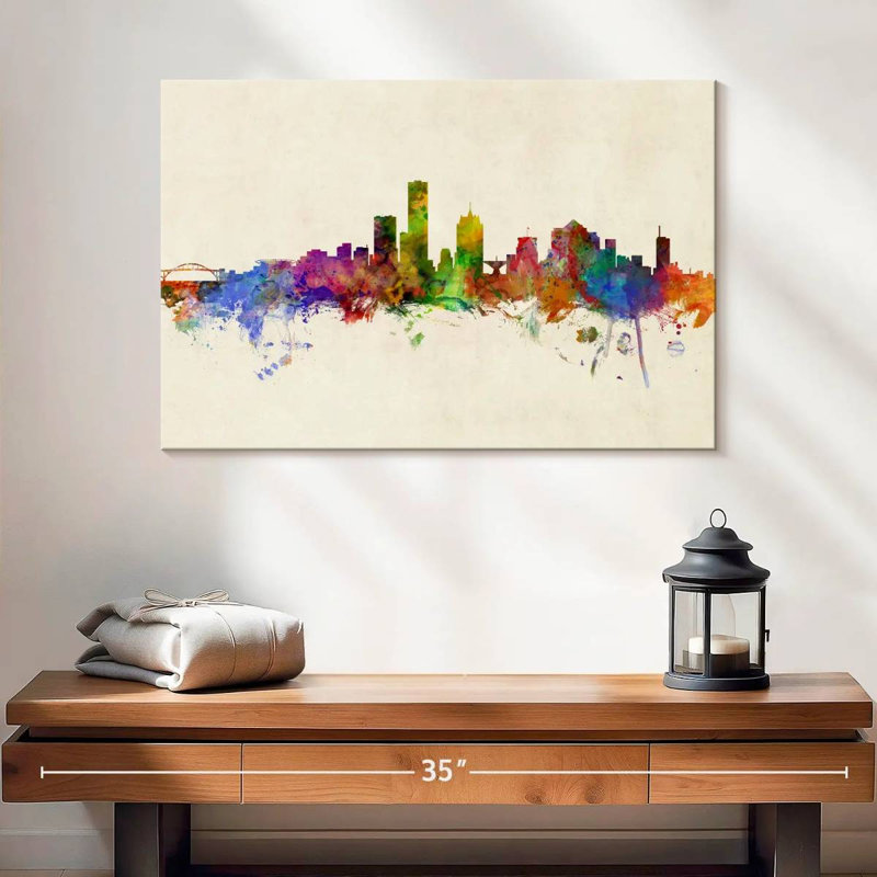 Milwaukee, Wisconsin Skyline III, H 16 po x l 24 po