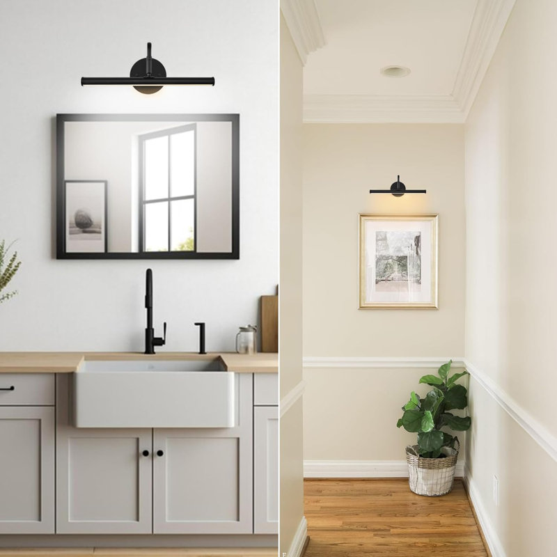 Lampe pour tableau à DEL 10 W à intensité variable sans fil, alimentée par USB, noire