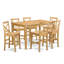 Ensemble de salle à manger 7 pièces à hauteur de comptoir composé d'une table de cuisine rectangulaire et de 6 chaises de salle à manger, 36 x 60 pouces, chêne-689376887-744784642