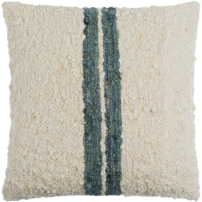 Alivia Striped Throw Pillow, Polyester/Polyfill, Deep Teal, 20" x 20"