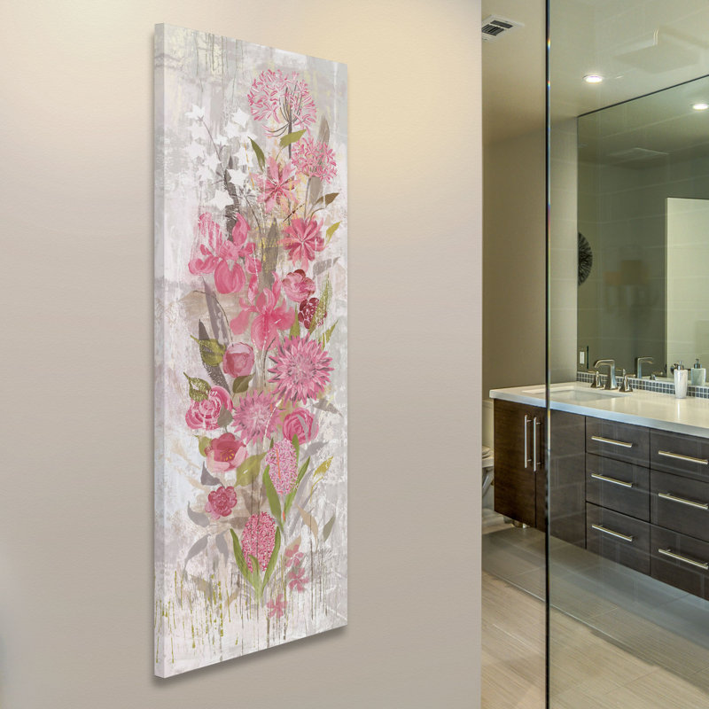 « floral frenzy doux rose ii » par alan hopfensperger, reproduction d’art sur toile tendue, H 60 po x l 20 po