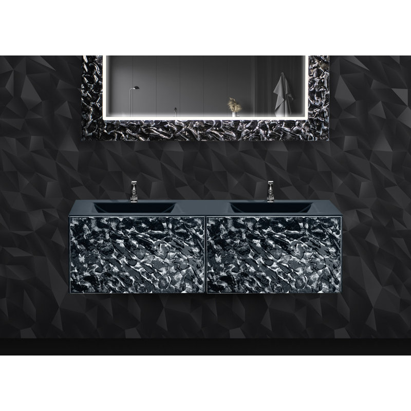Andrena 63'' W Double Vanity, White, White
