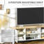 Meuble télé moderne, meuble télé avec tablettes et armoires pour téléviseur à écran plat jusqu'à 60 pouces, blanc