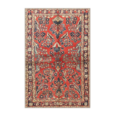 Tapis rouge/brun/beige traditionnel Cay
