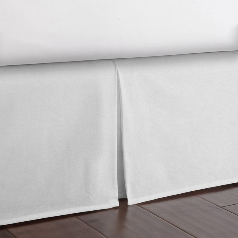 Velvetina Cotton Bed Skirt, 18", Twin, White