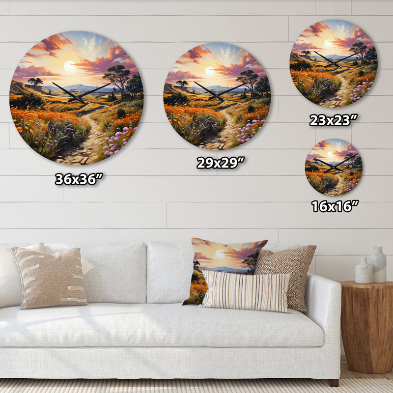 Horloge murale verte, rose et majestueuse, Grand
