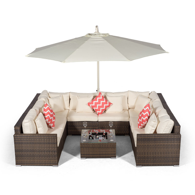 Yancey 5 Seater Rattan Corner Sofa Set