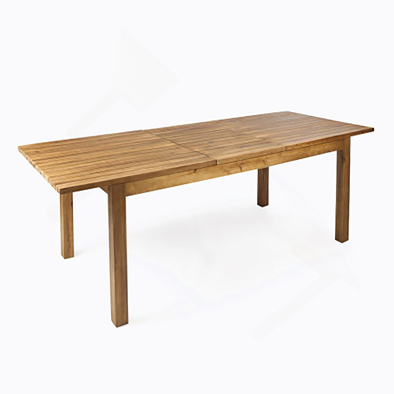 Ensemble de salle à manger d'extérieur en bois d'acacia 7 pièces, 1 table de salle à manger avec 6 chaises pour la pelouse, la cour et le jardin