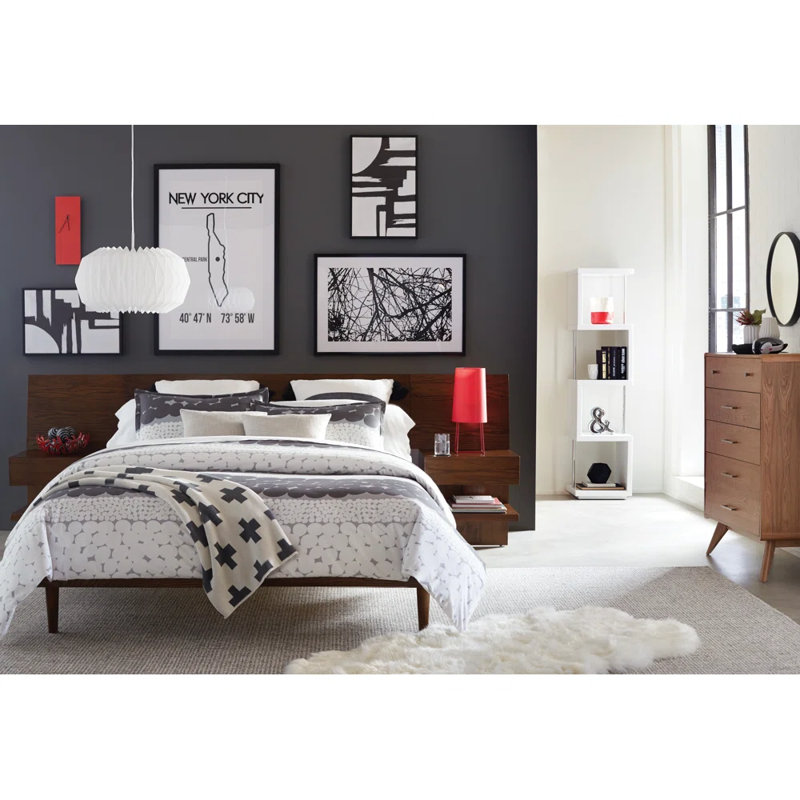 Clark Bedframe with 2 Attached Nightstands, King