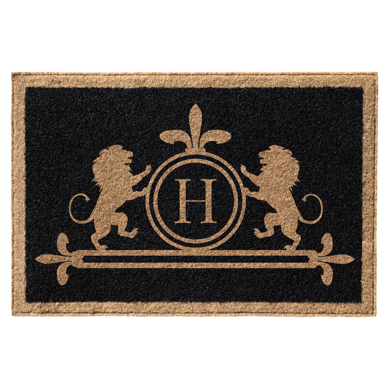 Tapis de porte d'extérieur antidérapant en caoutchouc Higgs, Noir, 60 po x 36 po