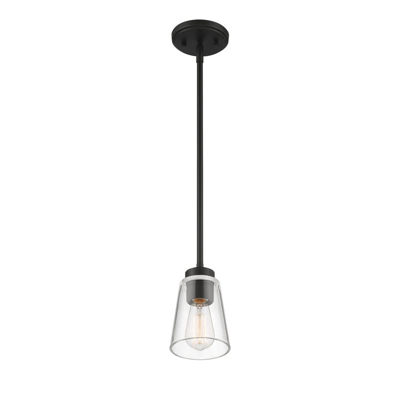 Macklin 1 - Light Single Cone Pendant in Matte Black, Matte Black