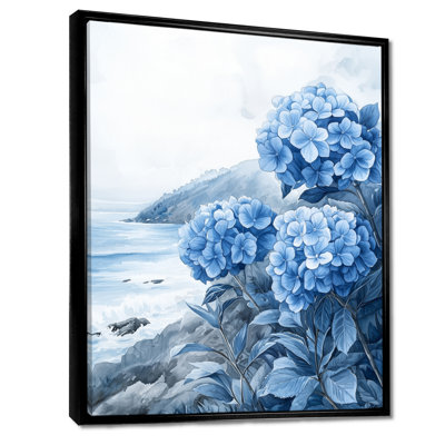 Hydrangées au bord de la mer II - hydrangées, art mural sur toile