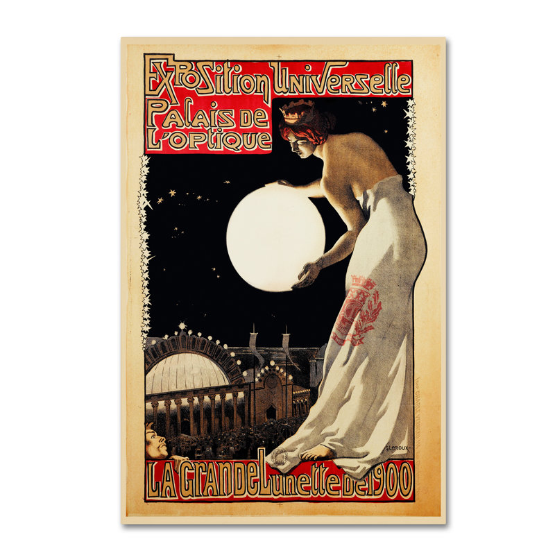 « paris expo loptique 1900 », publicité sur toile tendue, H 24 po x l 16 po