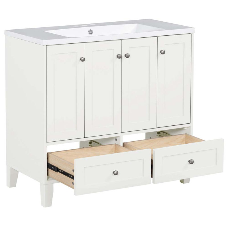 Ensemble de meuble-lavabo autoportant Speroni, Blanc