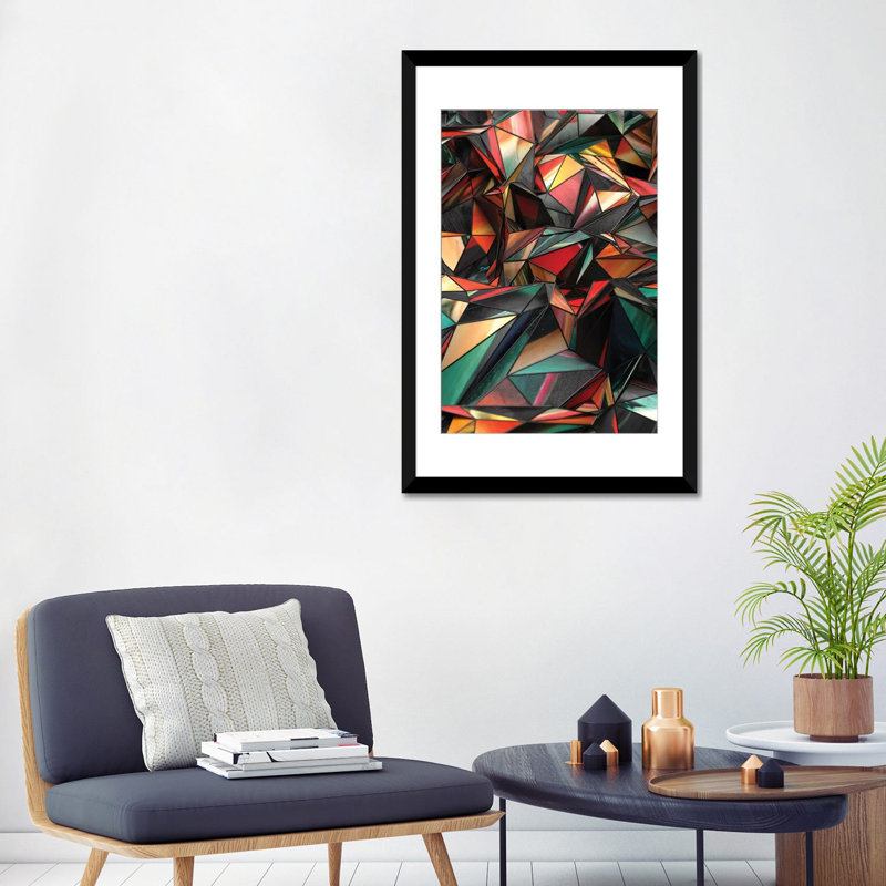 « sale triangles » par danny fabrice, reproduction d’impression sur toile tendue, H 24 po x l 16 po x P 1 po, Blanc