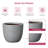 17.5" W x 16.5" H Large Large Gray Concrete Tall Round Planter / Pot with Drainage Hole for Indoor & Outdoor-761474562-761474587