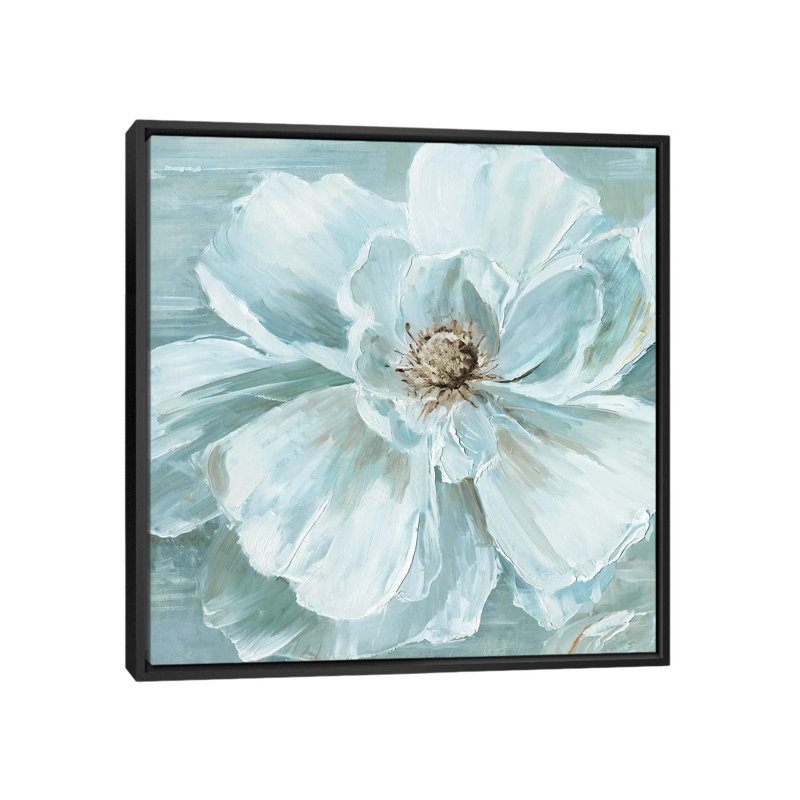 « blue becomin’beauté i », impression sur toile, H 18 po x l 18 po x P 1,5 po, Toile avec cadre noir, Pas de tapis