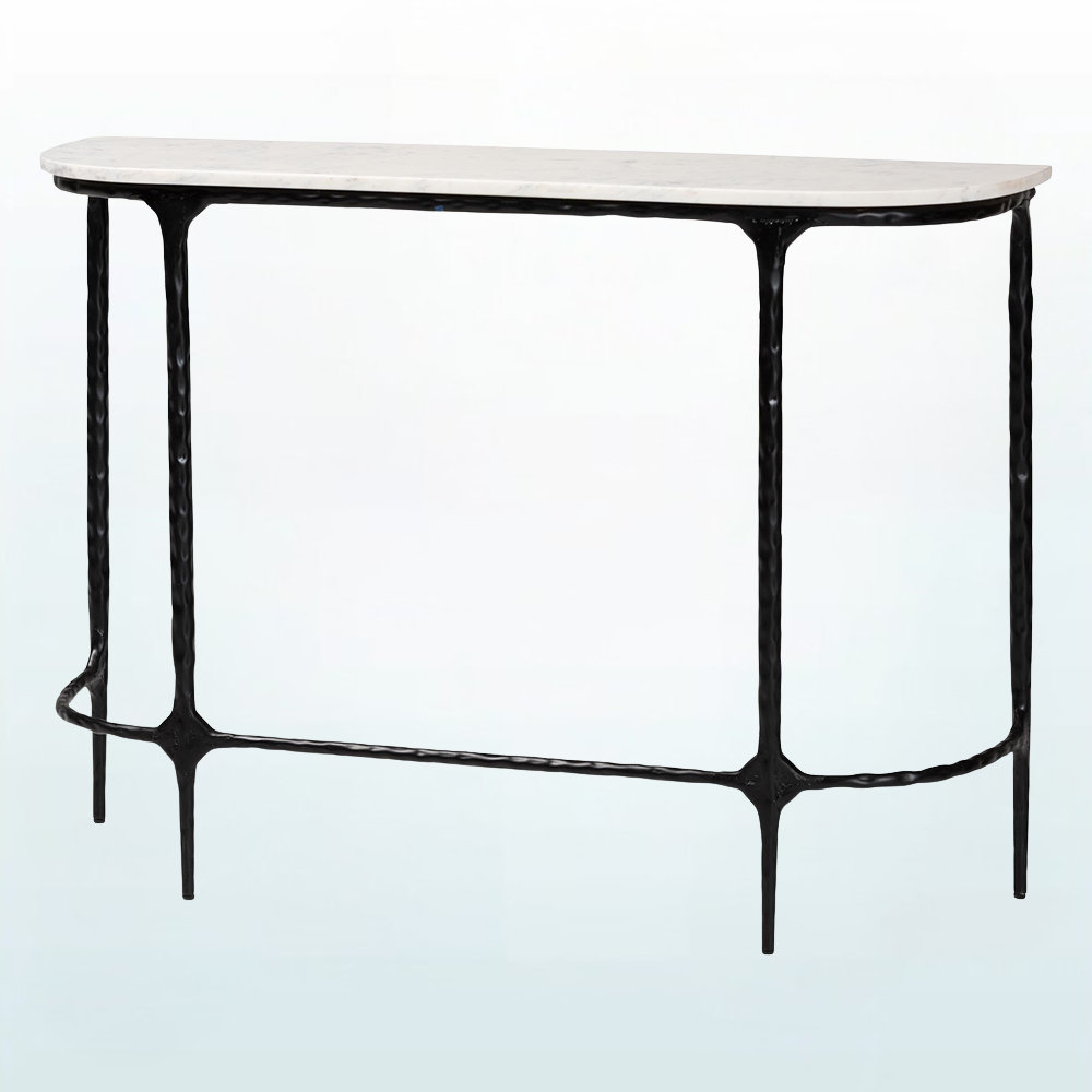 17 Stories Idra Marble Modern Rustic & Metal Framed Console Table | Wayfair