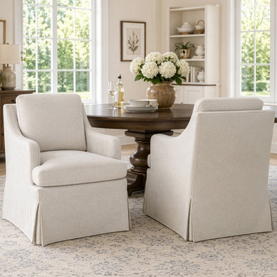 Keefe Upholstered Dining Chairs with Caster