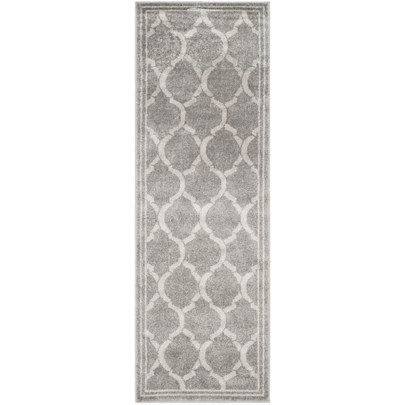 Ammundsen Geometric Gray/Light Gray Area Rug, Runner 2'3" x 7'