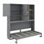 Lit escamotable simple peu encombrant avec armoire suspendue et tablettes personnalisées-1921383795