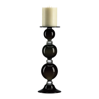 Porte-bougie en noir et blanc moyen