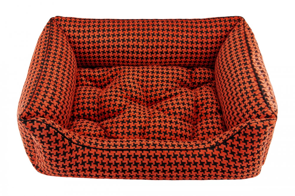 Dandy Dog Hundebett Houndstooth Orange Größe L