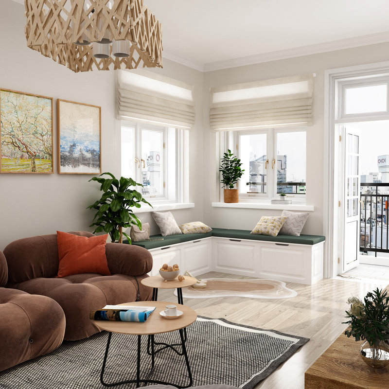 Banc d'angle avec coussin et rangement