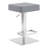 Glyndon Modern Adjustable Swivel Backless Metal Bar Stool with Gray Faux Leather Seat-882490337