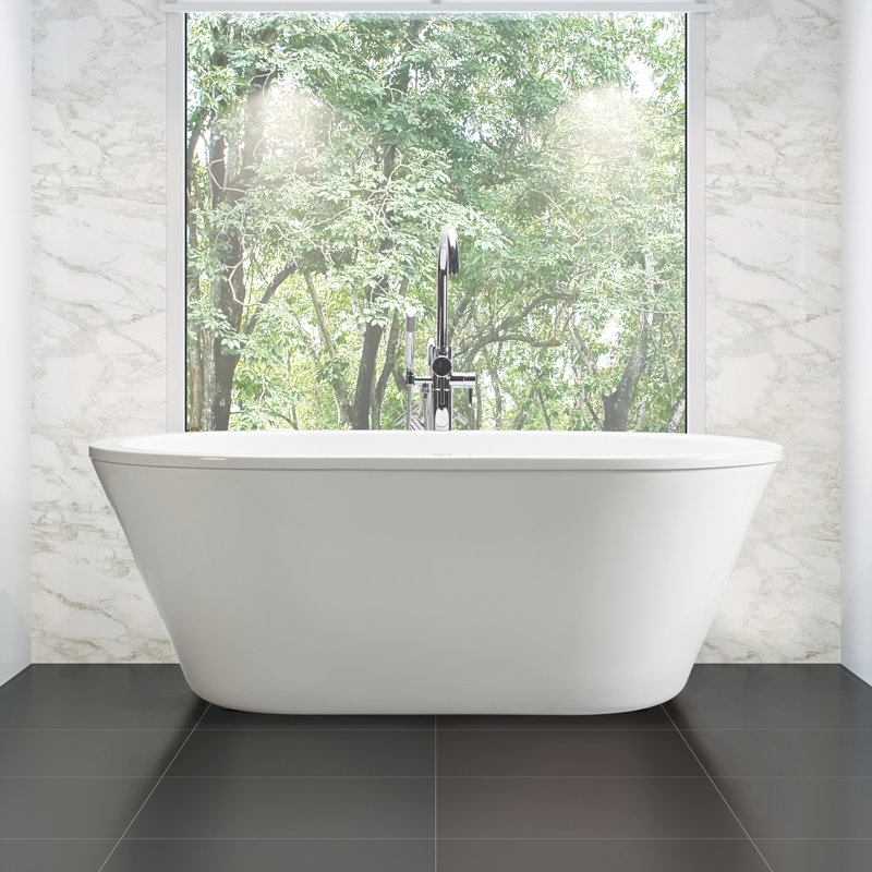 Baignoire à air autoportante 66 "New Yorker 11, Acrylique blanc brillant CXL®