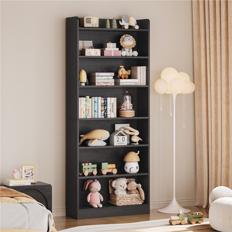 180cm H x 60cm W Standard Bookcase, (7 Shelves) 180.5cm H x 60cm W x 24cm D, Black