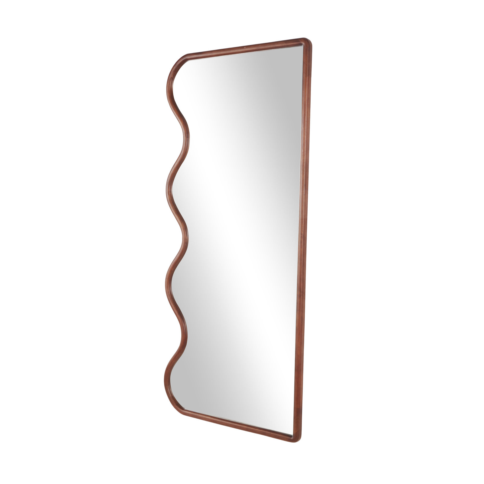 Cole And Grey Wood Wavy Room Brown Wall Mirror