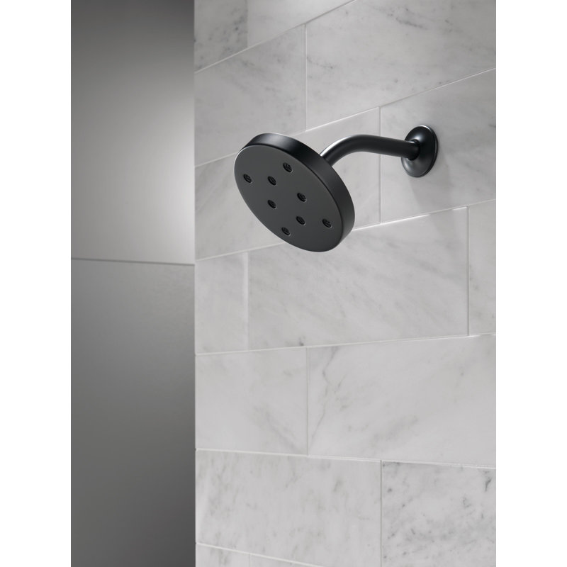 Single-Setting Full Rain Fixed Shower Head with H2Okinetic®, Matte Black