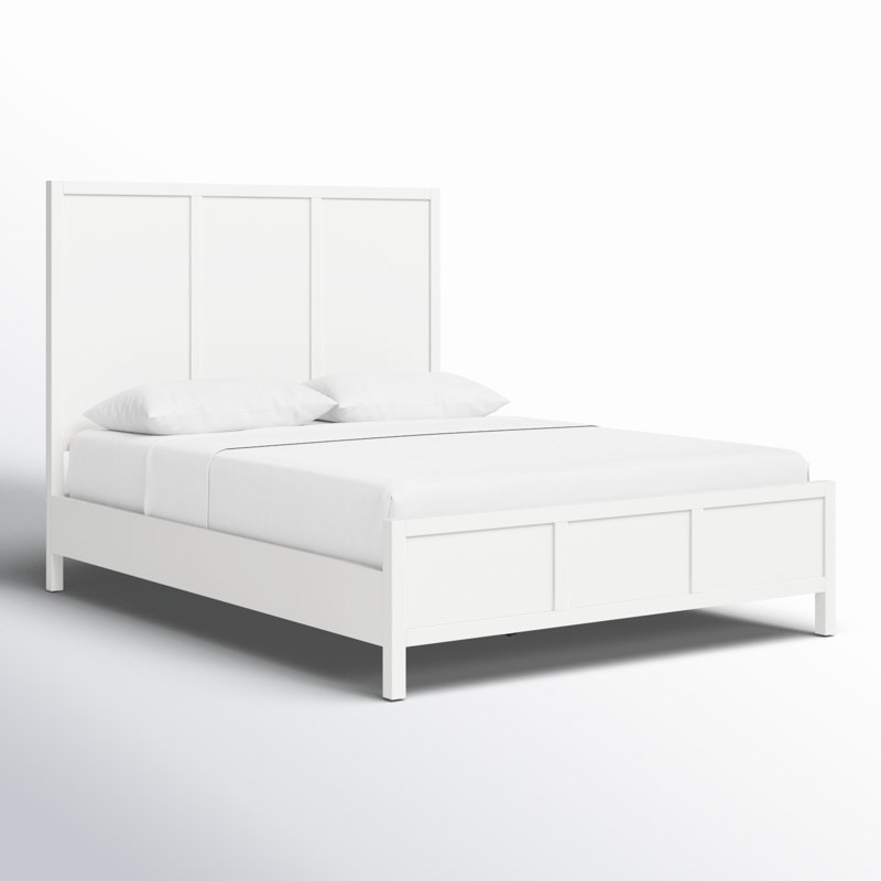 Grand lit plateforme Elin, Blanc