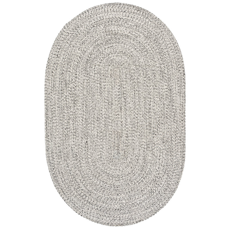 Tapis d'intérieur en coton tressé à tissage plat, Ovale 3 pi x 5 pi
