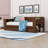 Two Drawers Wooden Daybed with Desk, Shelves and Slats-1575237081-1575237080