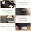 Large commode en bois à 6 tiroirs - Chêne foncé, lumières DEL et prise de courant, organisateur de chambre à coucher moderne (chêne foncé)-1786480341