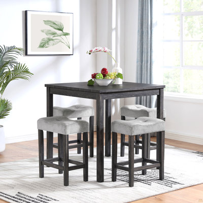 Ensemble de table de salle à manger, de bar et de chaises, ensemble de table de salle à manger 5 pièces, ensemble de table de petit déjeuner industriel, pour le salon, la salle à manger, la salle de jeux